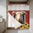 thumbnail image 4 of Sheep Sunflower No Hook Shower Curtain with Snap in Liner Blue Yellow Flower Bee Farms Animal Oil Painting Waterproof Bathroom Shower Curtain with See Through Top Window for Bathtub 72" x 72", 4 of 9
