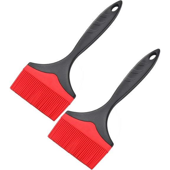 Large Silicone Basting Pastry Brush - 3.95inch Extra Wide Silicone Basting Brush for Grilling,Heat Resistant Brushes Spread Oil Butter Sauce for Cooking Baking BBQ,Dishwasher Safe,Set of 2