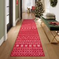 thumbnail image 4 of Lahome Moroccan Christmas Rug,2'x6'Christmas Runner Rug,Holiday Machine Washable Non Slip Xmas Decoration Kitchen Area Rug Mat,Indoor Christmas Carpets for Living Room,Red, 4 of 7