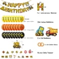 thumbnail image 3 of Construction Birthday Party Decoration for Boy, Bulldozer Dump Truck Foil Balloons Excavator Banner Cake Toppers for Boys Construction Truck Theme Birthday Party Supplies, 3 of 6