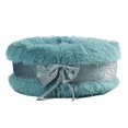 thumbnail image 1 of Opciones Nido de gato de felpa largo y cálido para invierno, redondo, con lazo, encantador nido para perro, cama para mascotas para dormir profundamente, 40 cm, azul, 1 of 5