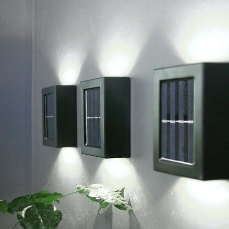 

Solar 2LED Lights Outdoor Waterproof Wall Lamp Up and Down Luminous Wall Mounted Solar Lights Holiday Christmas Decoration