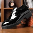 thumbnail image 2 of Zapatos de plataforma con tacón alto de 4 cm de altura para hombre, informales, de piel de charol, estilo brogue, estilo Oxford, formales, con plataforma y aumento de altura (25,5 cm), 2 of 4