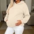 thumbnail image 5 of Admvng Womens Hoodie Sweatshirt Zipper Pocket Long Sleeve Solid Basic Casual Maternity Pullover Tops, 5 of 8