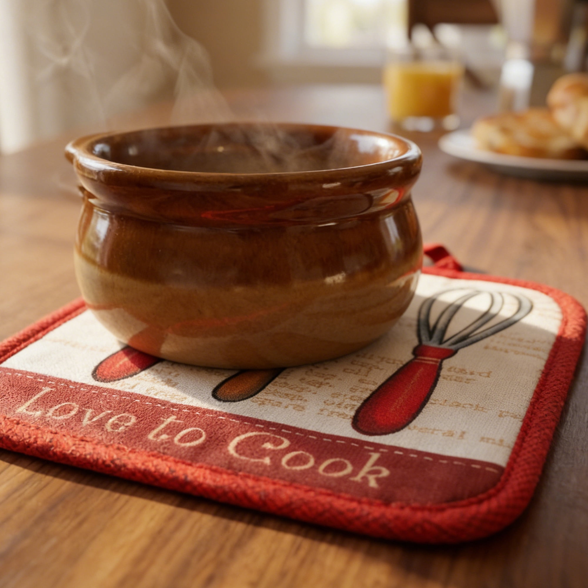 Unique Bargains 2 Pcs Pot Holders, Heat Resistant Trivets for Baking Red 6.5"x7.9"