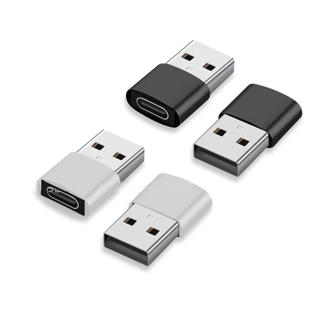 Converter Masculino USB, Tipo ProncTico C A USB A Adaptador Profesional 2 Negro 2 Plata Para Oficina