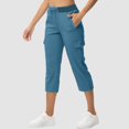 thumbnail image 6 of UJNDER Women's Wide Leg Pants Fashion Drawstring Elastic Work Pants Comfy Straight Leg with Pockets Blue XXXL, 6 of 9
