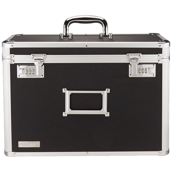 Caja de almacenamiento organizadora de archivos Vaultz - 14 x 7,25 x 12 pulgadas Tamaño legal Bolsas de almacenamiento portátiles con cerradura con cerraduras de combinación doble para archivar docume