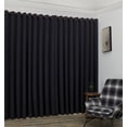 thumbnail image 2 of Nicole - Wall-to-Wall Pair - Premium Thermal Insulated Blackout Grommet Curtains - 18 Grommets Each - 2 Fabric Tiebacks - Ideal for Window Decor or Room Divider (2 Panels, 108" W x 120" L, Black), 2 of 3