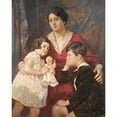 thumbnail image 2 of Josef Engelhart 15x18 Black Ornate Wood Framed Double Matted Museum Art Print Titled - Mrs. Hirsch with Her Children (1927), 2 of 5
