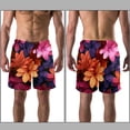 thumbnail image 3 of luoweisi Men's Beach Shorts Quick Dry Swim Trunks with Mesh Lining Flower S, 3 of 5