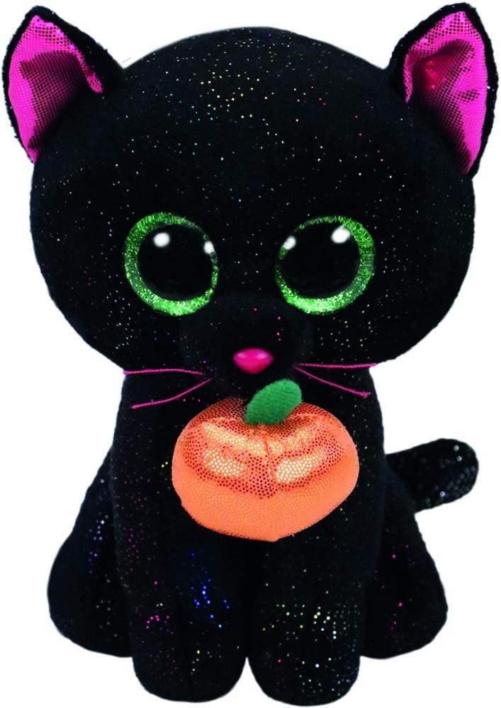 TY Beanie Boos Halloween Potion black Cat 6" Small Stuffed Glitter Eye New