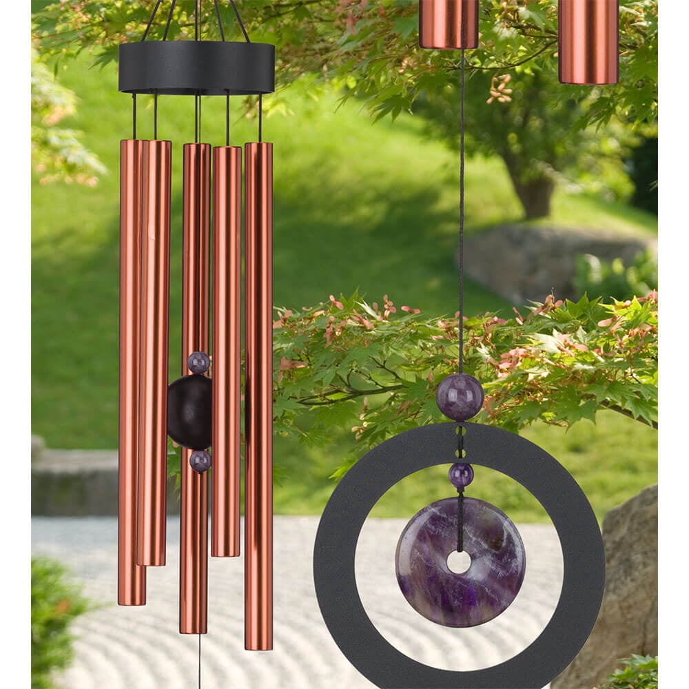 Regal REGL11431 32 inch Healing Stone Wind Chime - Amethyst