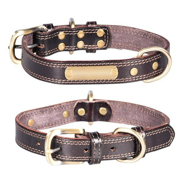 Luxsea Personalized Dog Collars Adjustable Soft Leather Custom Dog Collar Can Diy Engrave Name Id s For Cat Puppy Large Dogs Pet Accessories Walmart Com Walmart Com