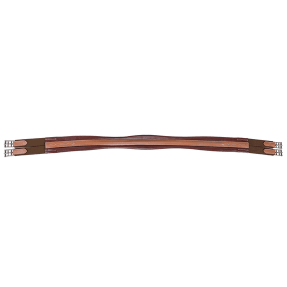 Laureate by Henri de Rivel Raised Chafeless Leather Girth with Fancy Stitching 42 Oakbark
