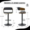 thumbnail image 4 of Dayalane Counter Height Bar Stools Set of 2, Modern Adjustable Height Barstools, Kitchen Island Chairs with PU Leather Upholstery Barrel Back for Dining Room Home Bar Patio Club, Black, 4 of 11