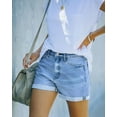 thumbnail image 3 of ONLYSHE Women High Waisted Skinny Stretchy Denim Shorts Casual Summer Cuffed Hem Distressed Ripped Short Jeans, 3 of 5