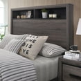 thumbnail image 5 of FOA Drummond 3-Piece Gray Wood Panel Bedroom Set - Queen + 2 Nightstands, 5 of 7
