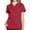 Wine, variant on Women's Scrub Tops Lightweight Solid Color Healthcare Short Sleeve V-Neck Blouses Workout Scrubs with Pockets