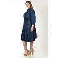 thumbnail image 2 of Vestido denim con cinto Roman Fashion /Tallas Extras, 2733 (Azul dark) azul oscuro 36, 2 of 6