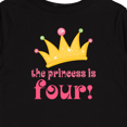 thumbnail image 4 of Inktastic 4th Birthday Princess is Four Girls Long Sleeve Toddler T-Shirt, 4 of 5