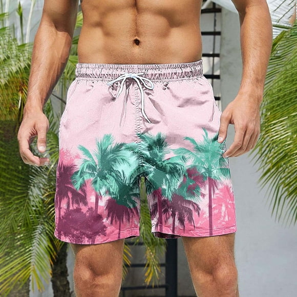 Kakii Men's Swim Trunks Hawaiian Bathing Mesh Lining Suit Swimsuits Beach Shorts with Pockets