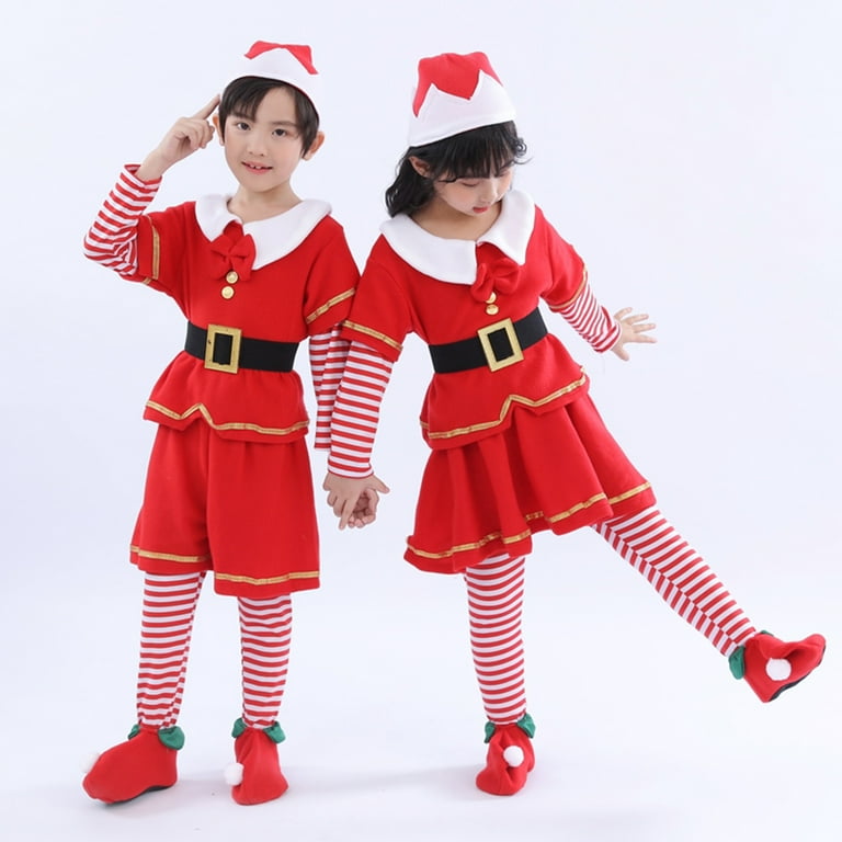  BESTOYARD 3pcs Cross Stitch Santa Suit for Kids Xmas