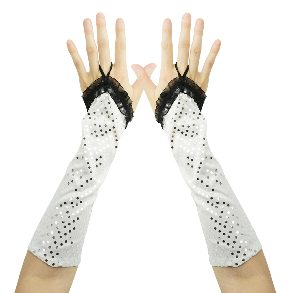 SHORT FINGERLESS LACE GLOVES/PARTY/DISCO/HEN/DANCE/GOTH/COSTUME/ FRENCH MAID NEW