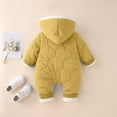 thumbnail image 4 of Gibobby Infant Baby Boys Girls Zipper Warm Hooded Romper Jumpsuit Solid Long Sleeve Bodysuit Outfit Fall Winter Clothes(Yellow,3-6 Months), 4 of 4