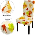 thumbnail image 4 of Fall Chair Covers Set of 4 Watercolor Maple Leaves Stretch Chair Covers Removable Washable Fall Thanksgiving Dining Chair Cover for Kitchen, 4 of 5