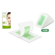 Charmonic 100pcs Natural Facial Wax Strips Hypoallergenic Hair Removal Waxing Kit for All Skin Types