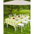 thumbnail image 3 of Outdoor Tablecloth Yellow and White Stripes Rectangle Patio Tablecloths 60x120, Waterproof Table Cloths with Umbrella Hole and Zipper, Striped Simple Summer Table Cover for Outdoor Tables Garden, 3 of 6