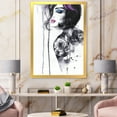 thumbnail image 3 of Designart 'Monochrome Female Portrait With Colorful Makeup' Modern Framed Art Print, 3 of 4