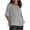 Gray, variant on Summer Womens Tops 2025 Fashion Plus Size Solid Color Crewneck Loose Blouse Half Sleeve Casual Work Shirt Tunic