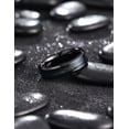 thumbnail image 6 of King Will 6mm Black Tungsten Rings, Men's Wedding Rings Blue Green Sand Inlay Beveled Edge Ring for Men Women Comfort Fit, Durable, Size 7, 6 of 7