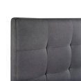thumbnail image 4 of Mid-Century Modern Grid Tufted Full or Queen Headboard in Charcoal Gray Fabric, 4 of 8