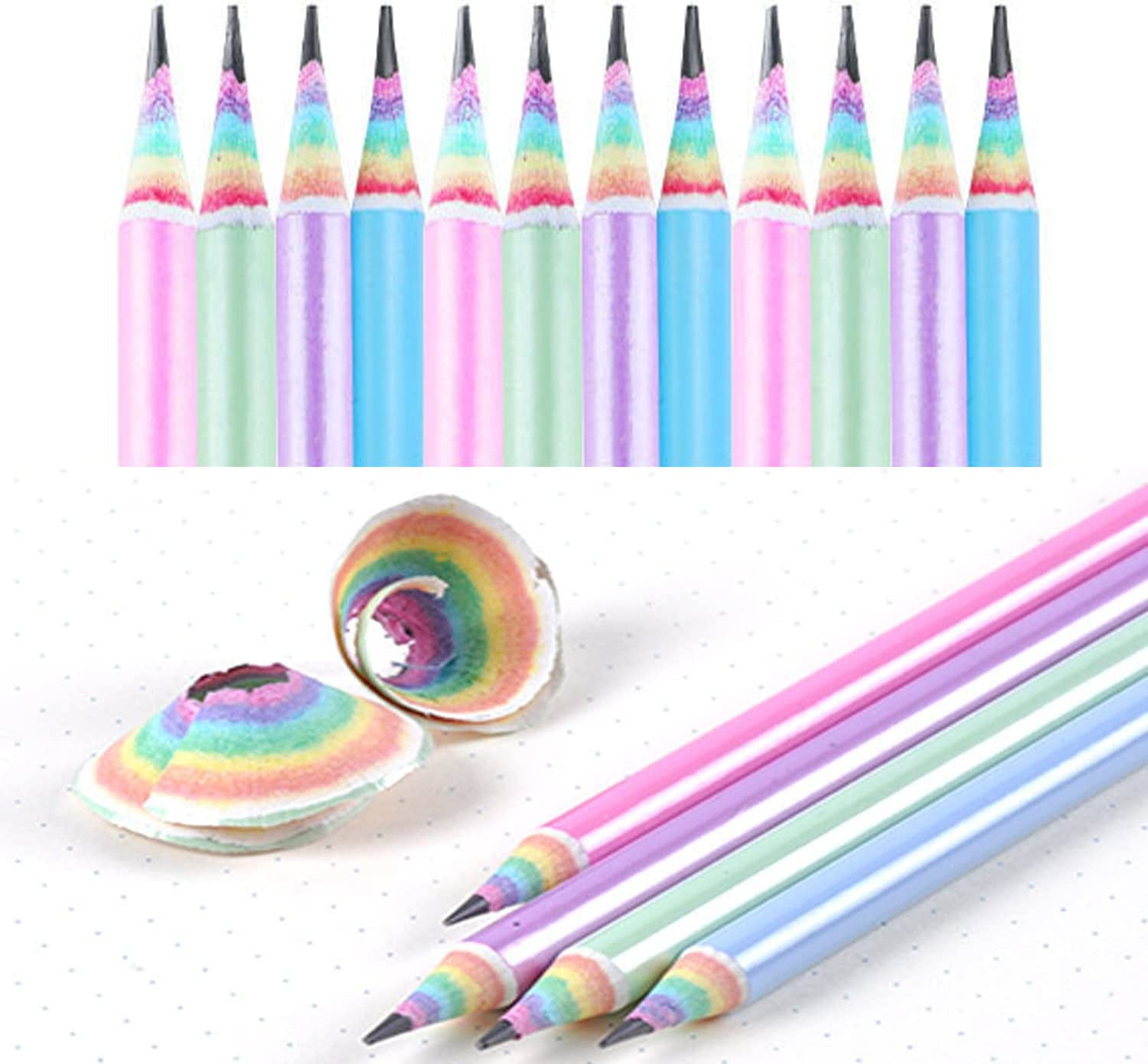  Needbrock 36 Pcs Rainbow Colored Pencils for Kids, 3