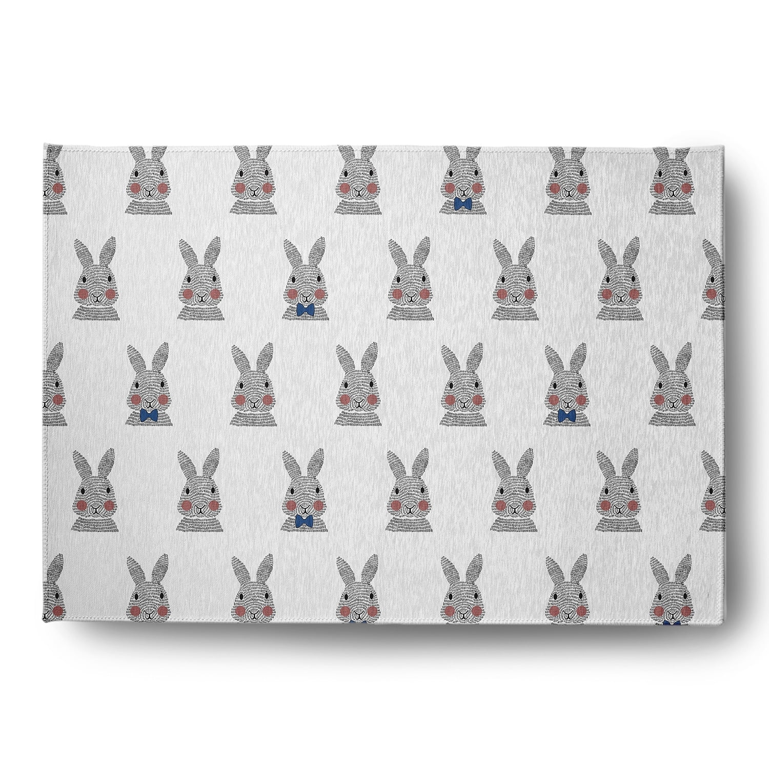 Simply Daisy 2' x 3' Dark Cobalt Blue Bunny Fluffle Easter Chenille Rug