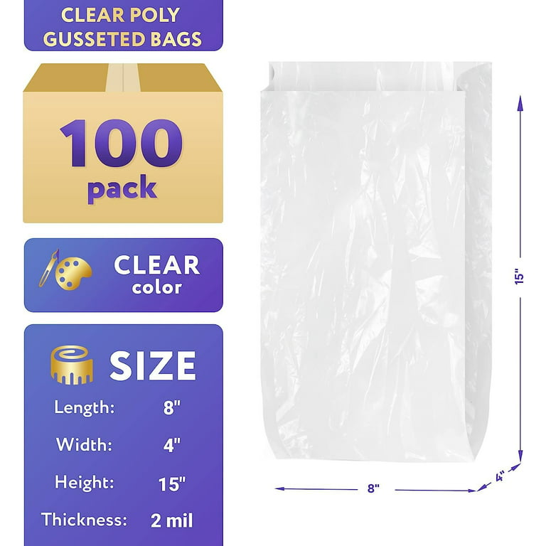 Clear Zipper Pouch Gusset Bag 3 1/8 x 2 x 5 1/8 100 pack ZBG1