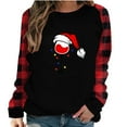thumbnail image 2 of Puntoco Camiseta de manga larga con estampado de cuadros y cuello redondo para mujer Puntoco Puntoco-2196, 2 of 9