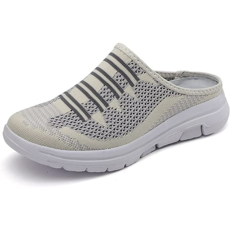 

Women s Breathable Walking Mules Shoes - Lightweight Garden Clogs Casual Mesh Sneakers Open Back Slip-on House Shoes