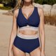 thumbnail image 1 of Traje de baño de moda para mujer, conjuntos de bikini de cintura alta, dos piezas, traje de baño con nudo recortado, traje de baño de nailon para mujer, 1 of 8