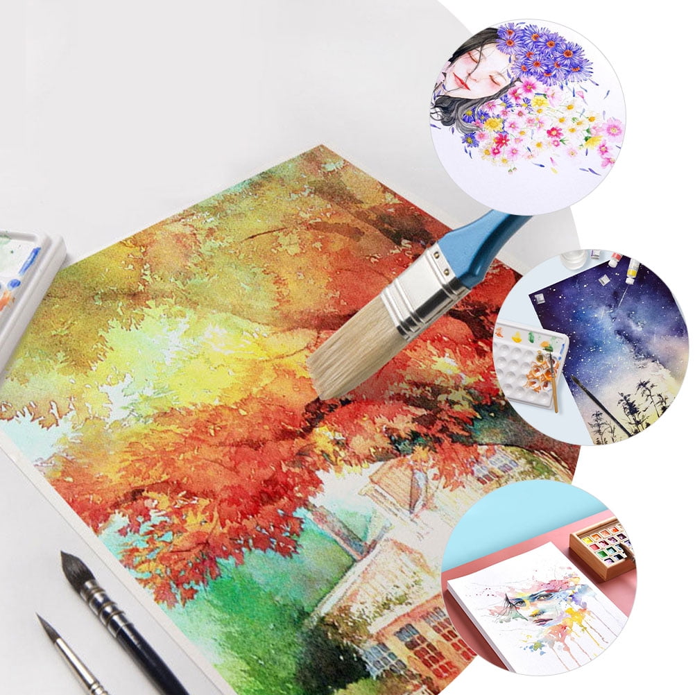 60 Sheets Wood Pulp Watercolor Paper Pad for Painting, Printing, Oil & Multi-use Cold Press, Professional Art Paper for Students