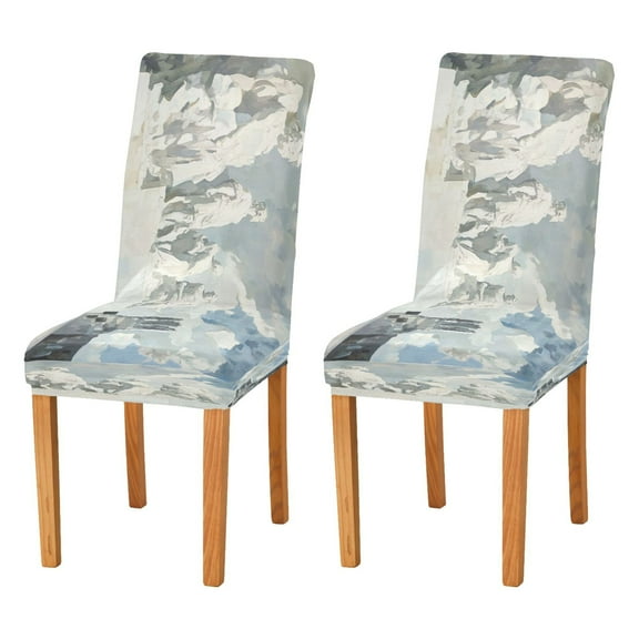 BZSMCE Chairs Slipcovers Dining Chair Covers Marble Painting Creative Pattern
