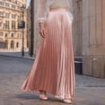 thumbnail image 2 of QATAINLAV Pleated Skirts for Women Elastic High Waisted Boho Maxi Long Skirt Casual A Line Swing Skirts Holiday Outfits Pink M, 2 of 8
