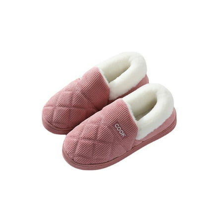 

Daeful Unisex Platform Closed Heel Toe Cotton Slippers Slip On Warm Anti Slip Shoes
