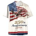 thumbnail image 6 of mgoYE 250th Anniversary USA Button Shirt Men Men American Flag 250th Anniversary Commemorative Tee, Crew Neck Loose Fit Daily Tee(White,M), 6 of 6