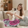 thumbnail image 6 of Iauyy Pet Couch Donut Cat Bed for Indoor Cats/Small Dogs Washable & Machine with Non-slip Bottom Calming Cat Furniture, Rose-like Zebra Pattern (S), 6 of 8