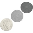 thumbnail image 4 of Juego de soportes para ollas calientes con tejido de hilo de algodón puro (juego de 3), posavasos elegantes, almohadillas calientes, soporte para cucharas para cocinar y hornear, 4 of 5