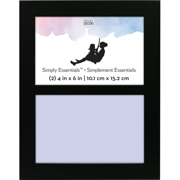 Simply Essentials 2 Opening 4" x 6" Black Collage Frame with Mat by Studio Decor